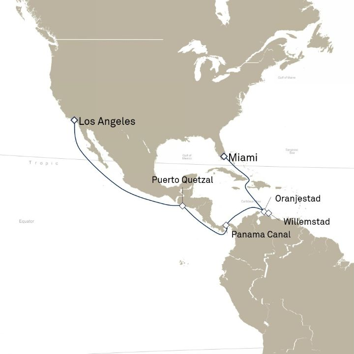 Carte de l’itinéraire Queen Anne, Los Angeles, CA, États-Unis → Miami, FL, États-Unis