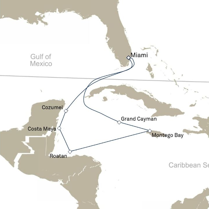 Carte de l’itinéraire Queen Elizabeth, Miami, FL, États-Unis → Miami, FL, États-Unis