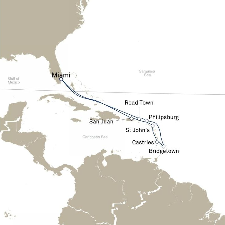 Carte de l’itinéraire Queen Elizabeth, Miami, FL, États-Unis → Miami, FL, États-Unis
