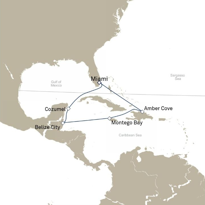 Carte de l’itinéraire Queen Elizabeth, Miami, FL, États-Unis → Miami, FL, États-Unis