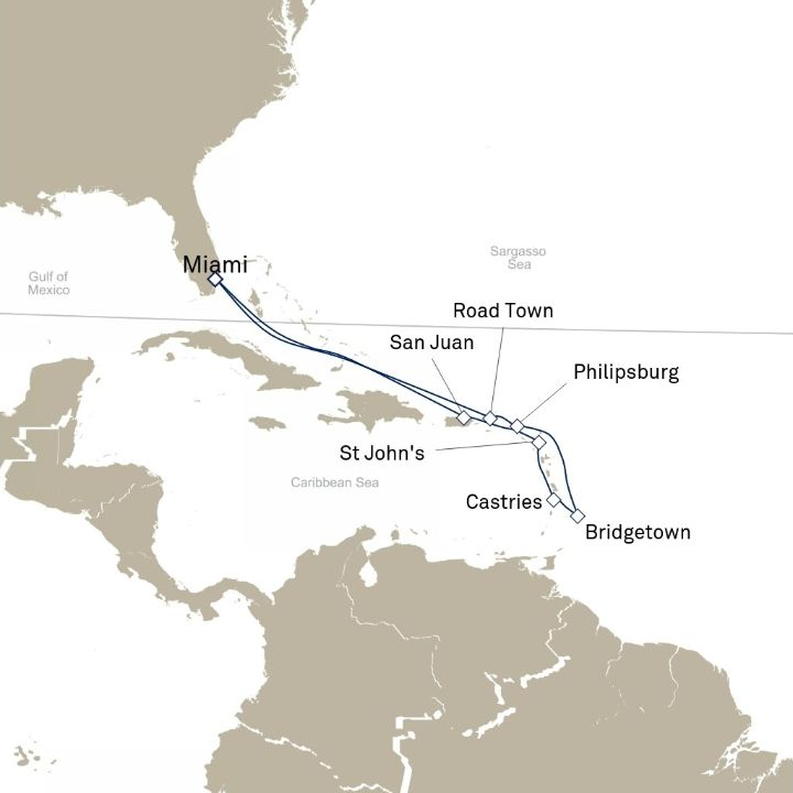 Carte de l’itinéraire Queen Elizabeth, Miami, FL, États-Unis → Miami, FL, États-Unis