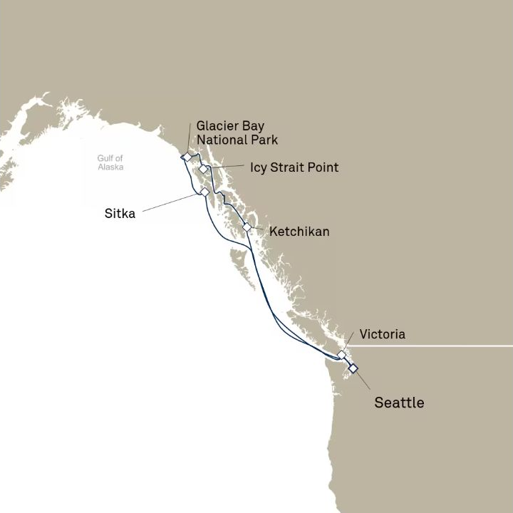 Carte de l’itinéraire Queen Elizabeth, Seattle, WA, États-Unis → Seattle, WA, États-Unis