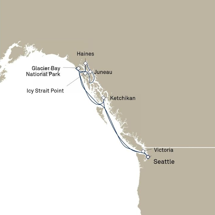 Carte de l’itinéraire Queen Elizabeth, Seattle, WA, États-Unis → Seattle, WA, États-Unis