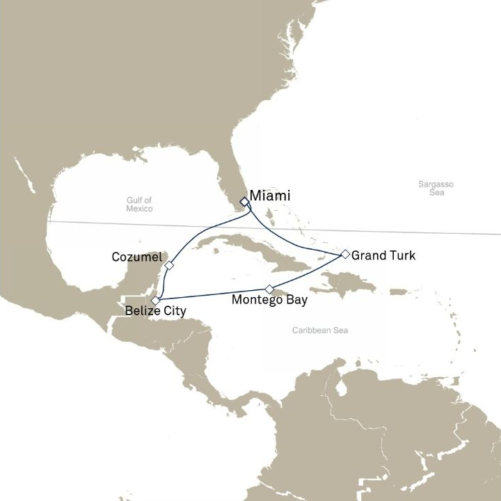 Carte de l’itinéraire Queen Elizabeth, Miami, FL, États-Unis → Miami, FL, États-Unis