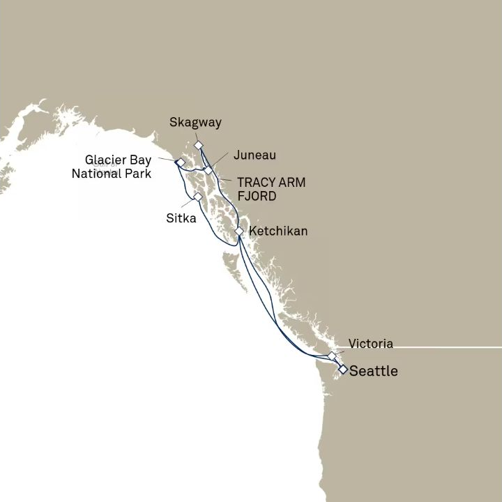 Carte de l’itinéraire Queen Elizabeth, Seattle, WA, États-Unis → Seattle, WA, États-Unis