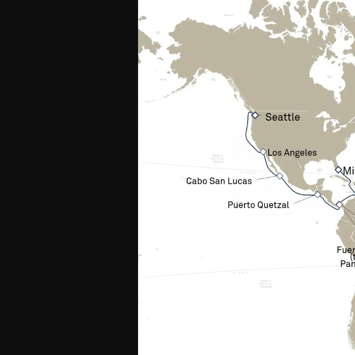 Carte de l’itinéraire Queen Elizabeth, Seattle, WA, États-Unis → Miami, FL, États-Unis