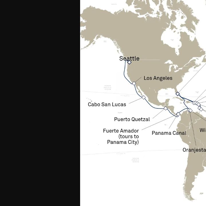 Carte de l’itinéraire Queen Elizabeth, Seattle, WA, États-Unis → Miami, FL, États-Unis