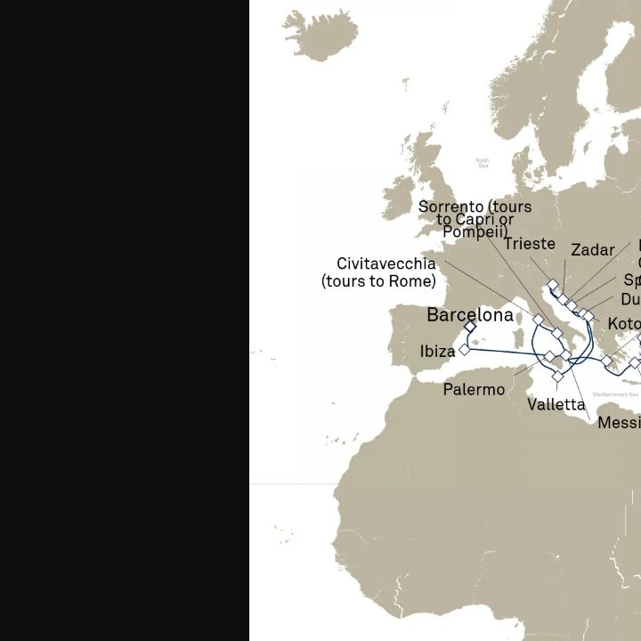 Carte de l’itinéraire Queen Elizabeth, Istanbul, Turquie → Barcelone, Espagne