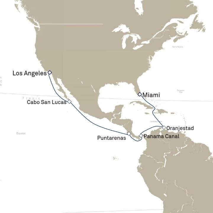 Carte de l’itinéraire Queen Elizabeth, Los Angeles, CA, États-Unis → Miami, FL, États-Unis