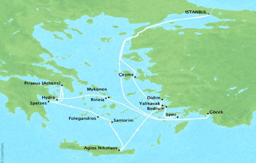 Carte de l’itinéraire Four Seasons One, Aller-retour au départ de Istanbul