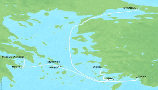 Carte de l’itinéraire Four Seasons One, Istanbul → Le Pirée