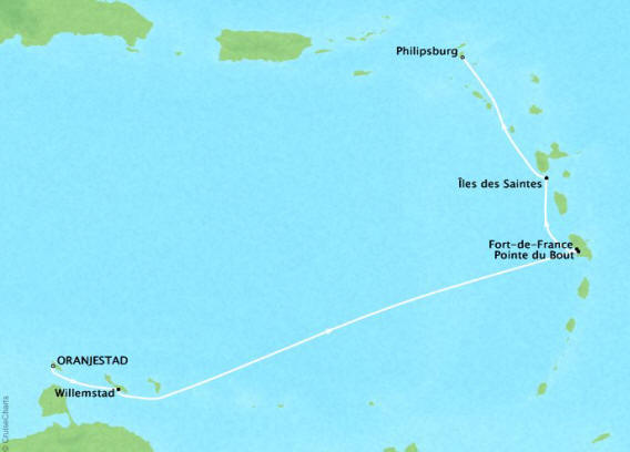 Carte de l’itinéraire Four Seasons One, Oranjestad → Philipsburg