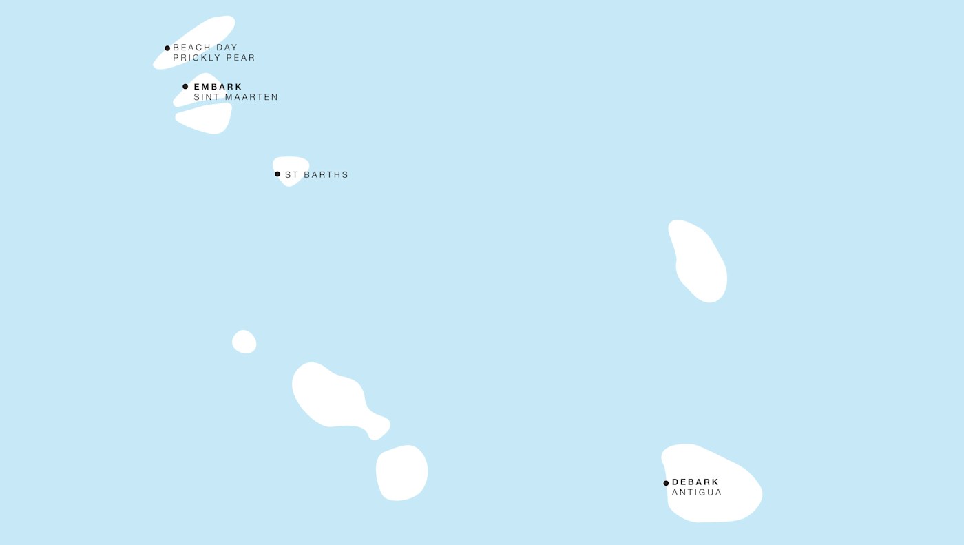 Carte de l’itinéraire Four Seasons One, Philipsburg → Saint John's