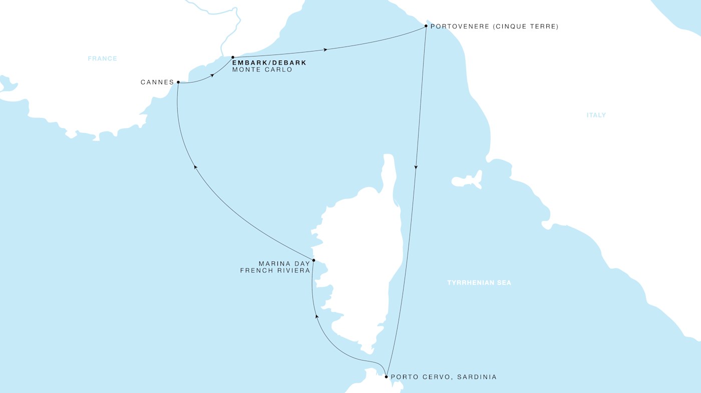 Carte de l’itinéraire Four Seasons One, Monte Carlo Round Trip
