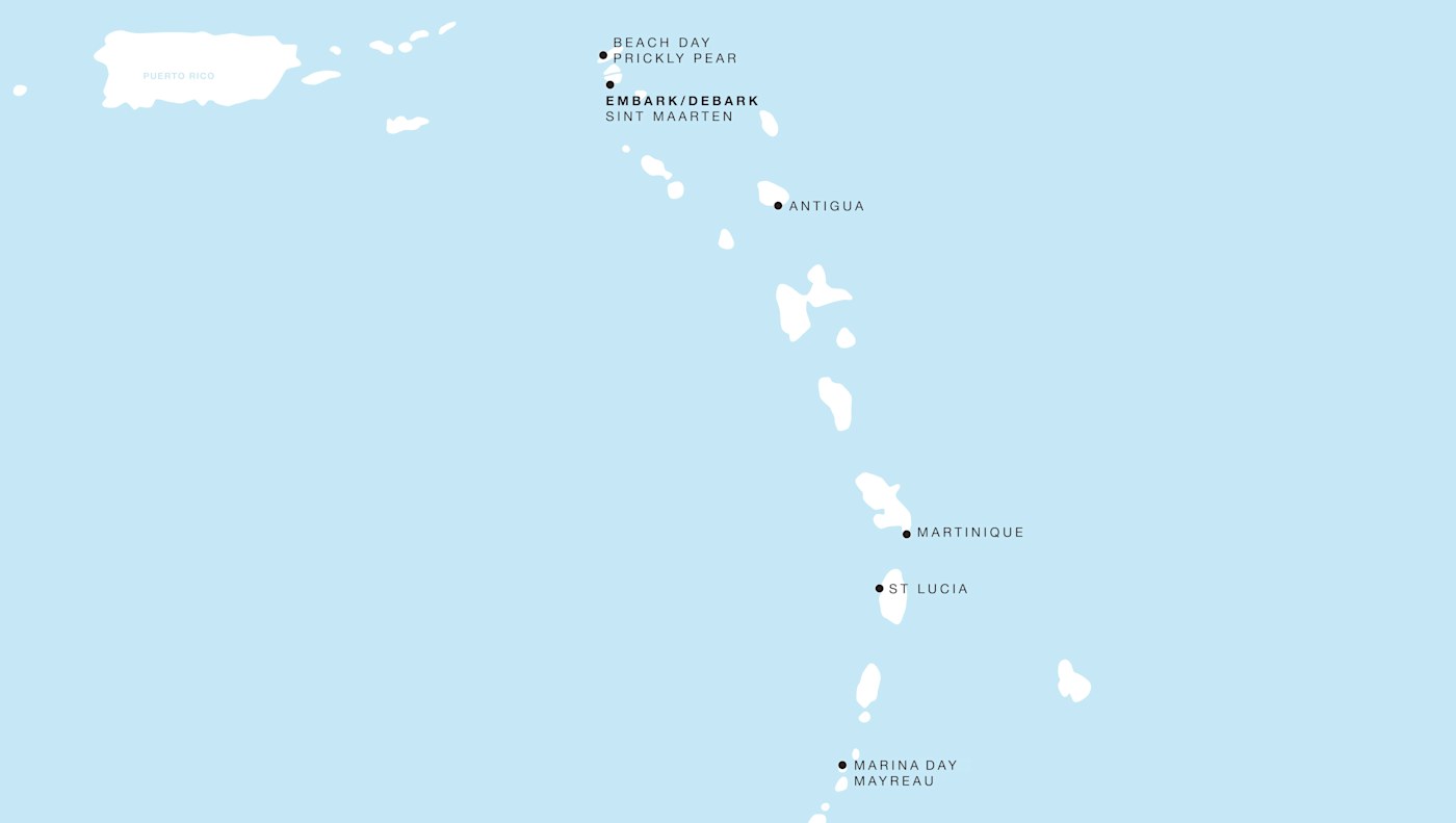 Carte de l’itinéraire Four Seasons One, Philipsburg Round Trip