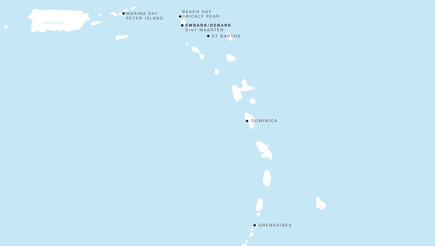 Carte de l’itinéraire Four Seasons One, Philipsburg Round Trip
