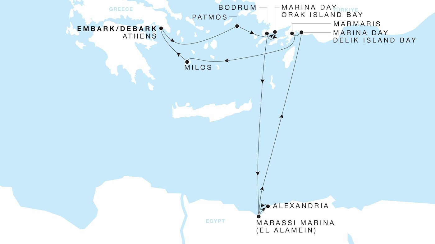 Carte de l’itinéraire Four Seasons One, Athènes Round Trip