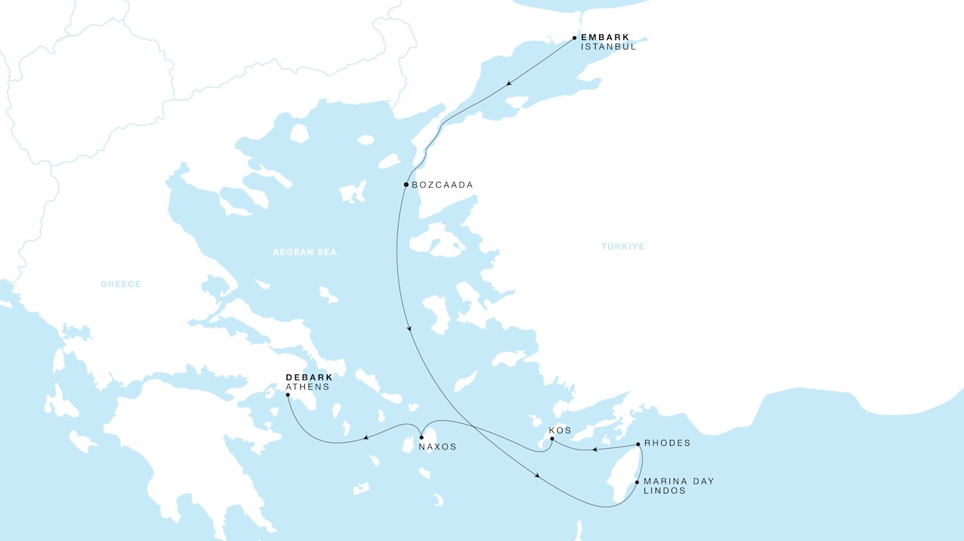Carte de l’itinéraire Four Seasons One, Istanbul → Athènes