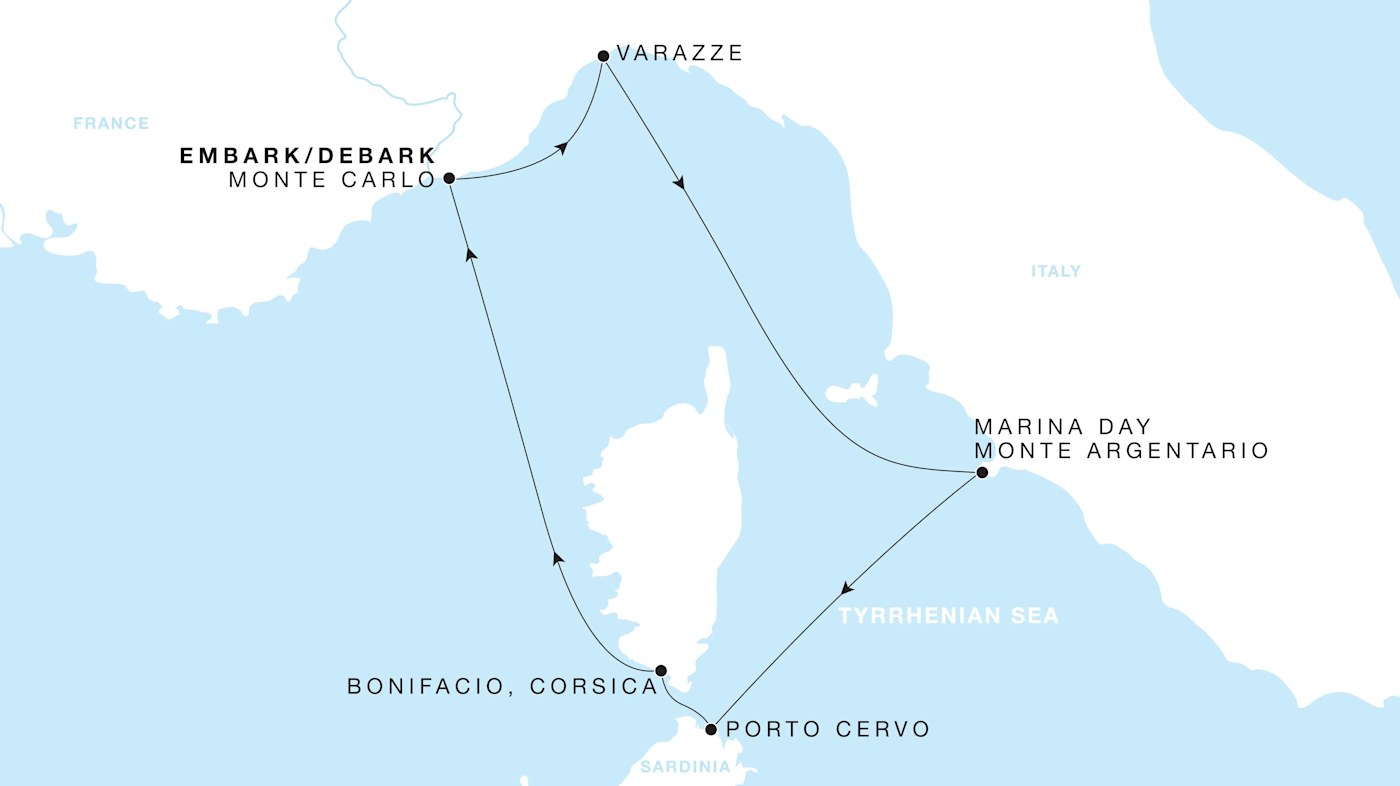 Carte de l’itinéraire Four Seasons One, Monte Carlo Round Trip