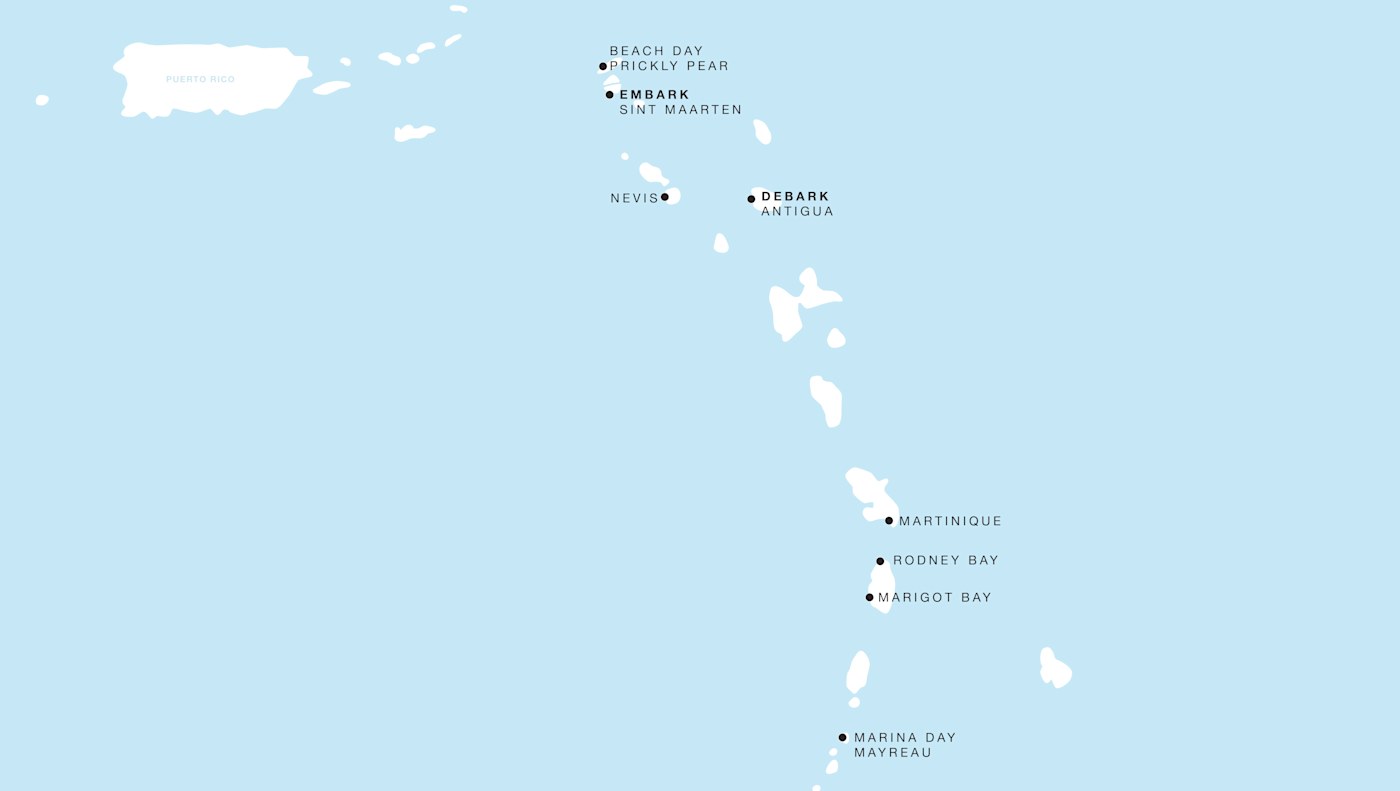 Carte de l’itinéraire Four Seasons One, Philipsburg → Saint John's