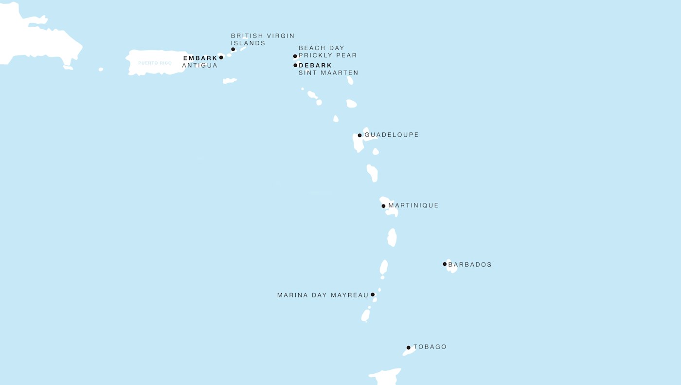 Carte de l’itinéraire Four Seasons One, Saint John's → Philipsburg