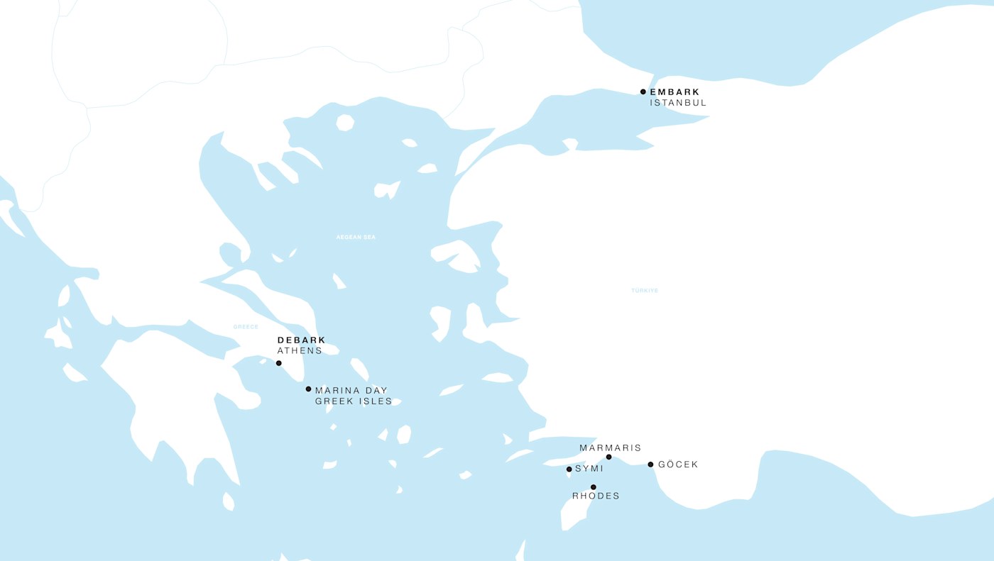 Carte de l’itinéraire Four Seasons Two, Istanbul → Athènes