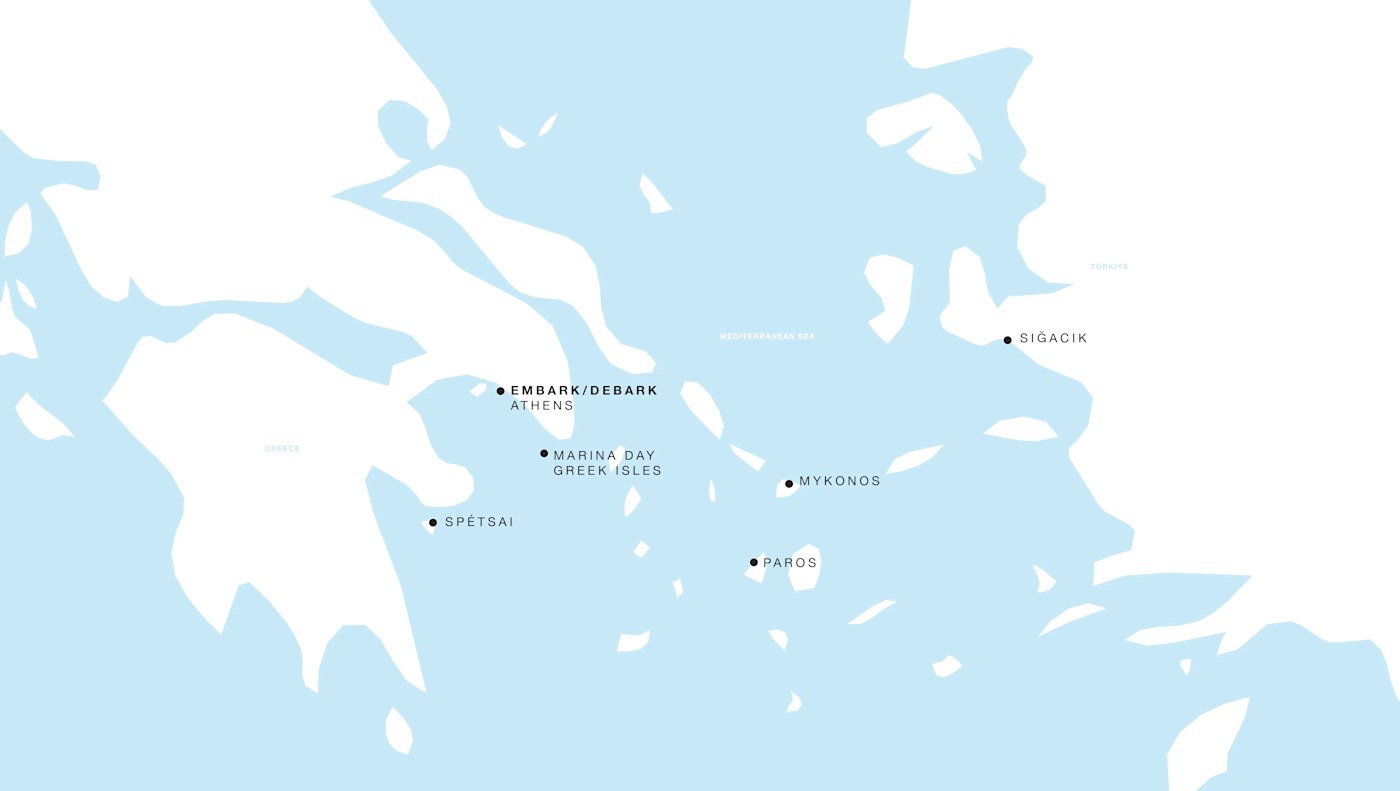 Carte de l’itinéraire Four Seasons Two, Athènes Round Trip