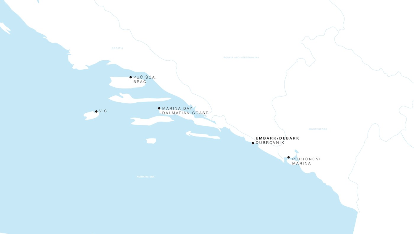 Carte de l’itinéraire Four Seasons Two, Dubrovnik Round Trip