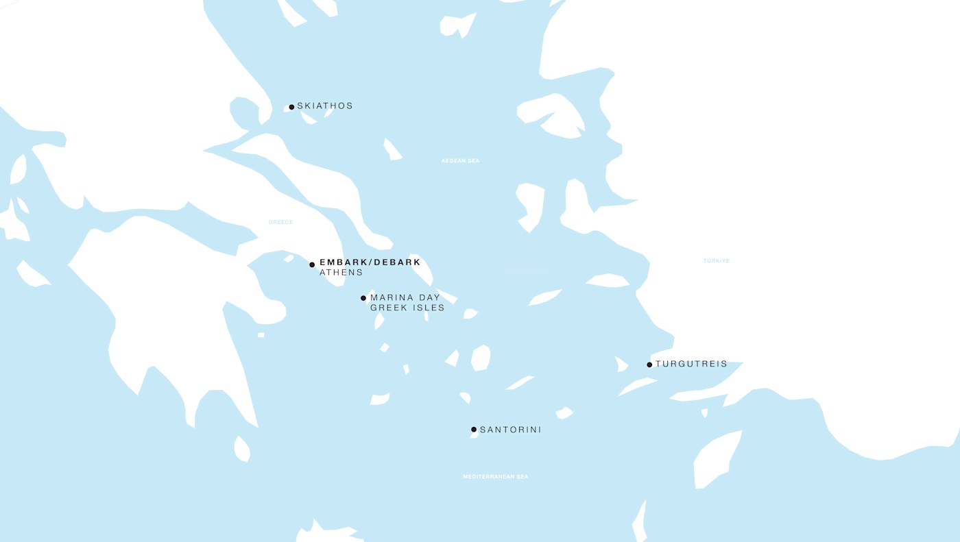 Carte de l’itinéraire Four Seasons Two, Athènes Round Trip