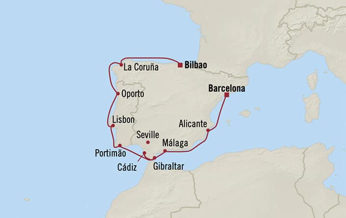 Carte de l’itinéraire Marina, Bilbao → Barcelone