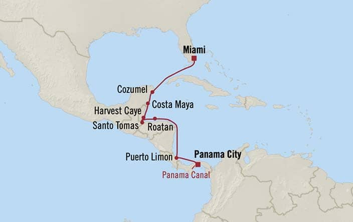 Carte de l’itinéraire Marina, Miami → Panama, Panama