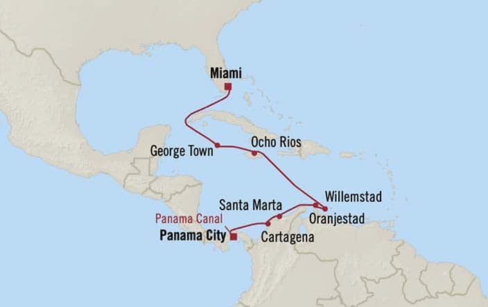 Carte de l’itinéraire Marina, Panama, Panama → Miami