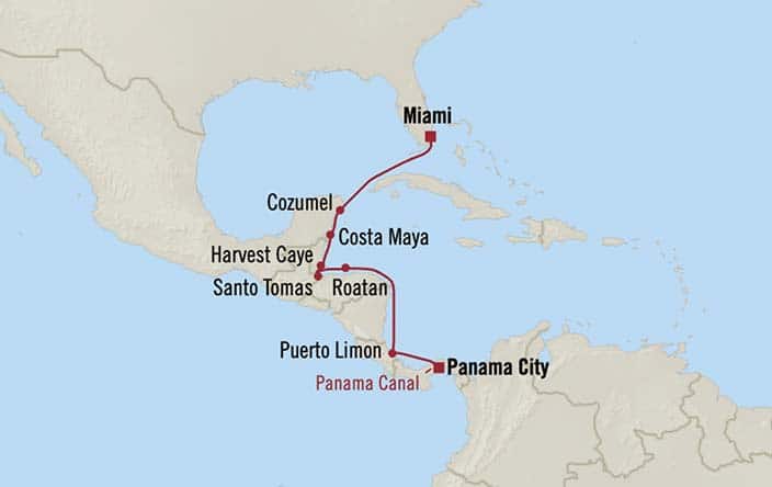 Carte de l’itinéraire Marina, Miami → Panama