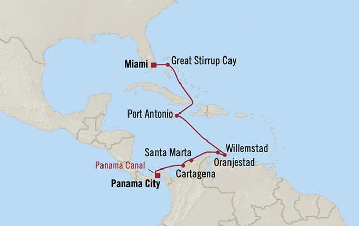 Carte de l’itinéraire Marina, Panama, Panama → Miami