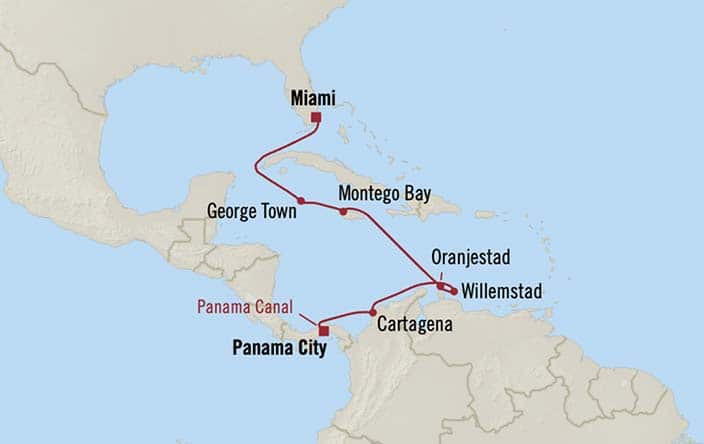 Carte de l’itinéraire Marina, Panama → Miami