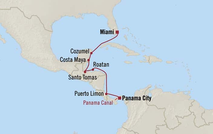 Carte de l’itinéraire Marina, Panama → Miami