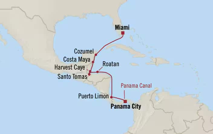 Carte de l’itinéraire Nautica, Miami → Panama, Panama