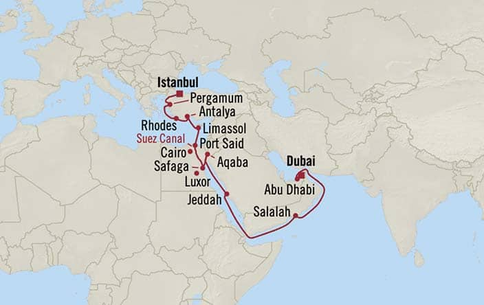 Carte de l’itinéraire Nautica, Dubai → Istanbul