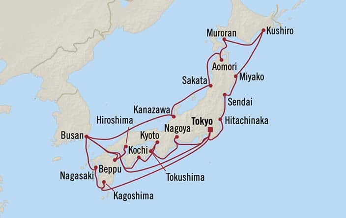 Carte de l’itinéraire Regatta, Tokyo → Tokyo (Yokohama)