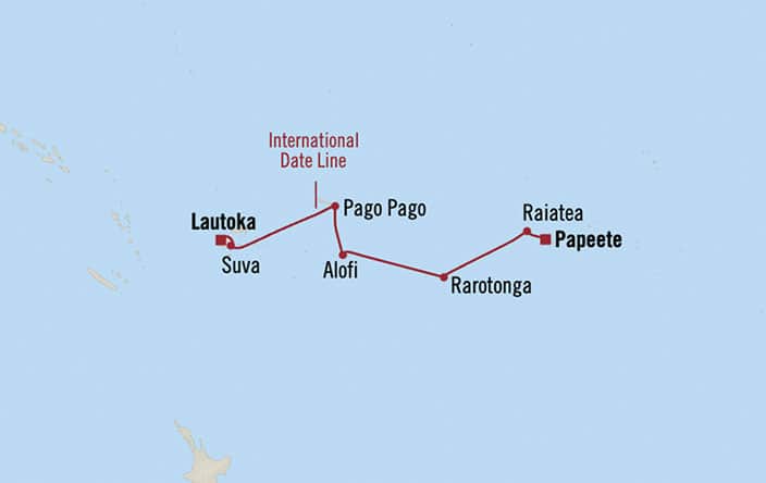 Carte de l’itinéraire Riviera, Papeete (Tahiti) → Lautoka