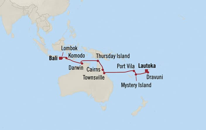 Carte de l’itinéraire Riviera, Lautoka → Bali (Benoa)