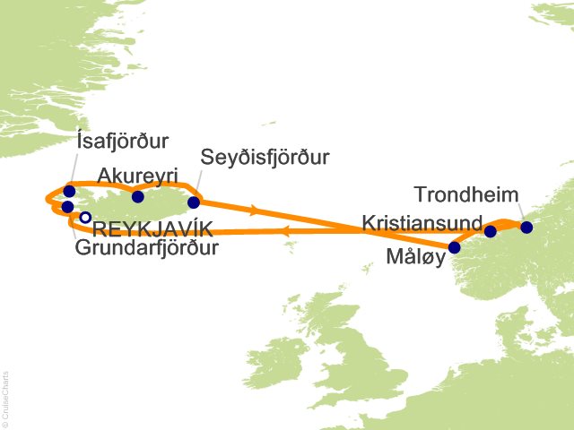 Carte de l’itinéraire Sonata, Reykjavík → Reykjavík