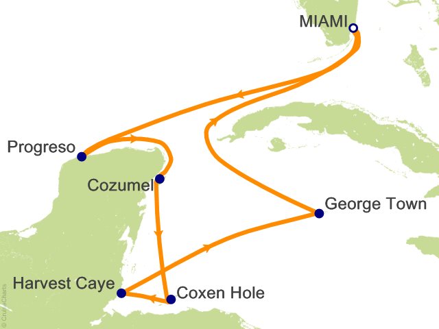 Carte de l’itinéraire Sonata, Miami → Miami
