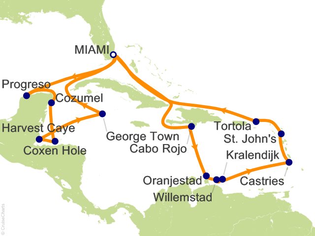 Carte de l’itinéraire Sonata, Miami → Miami