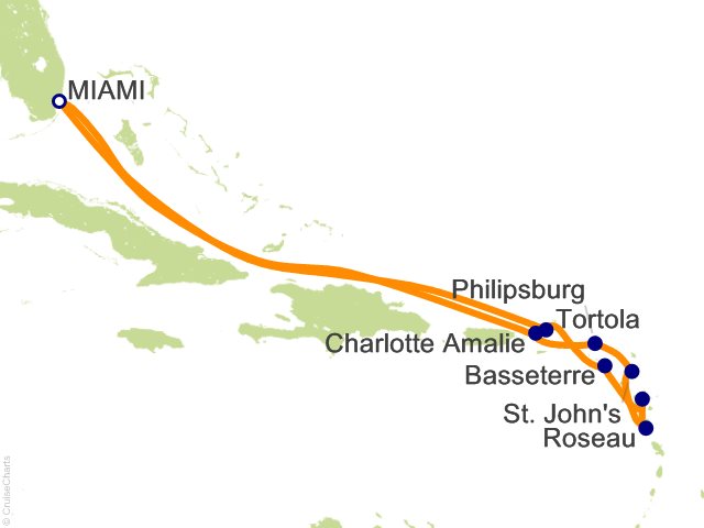 Carte de l’itinéraire Sonata, Miami → Miami