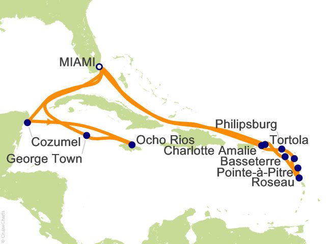 Carte de l’itinéraire Sonata, Miami → Miami