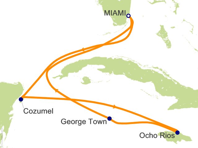 Carte de l’itinéraire Sonata, Miami → Miami