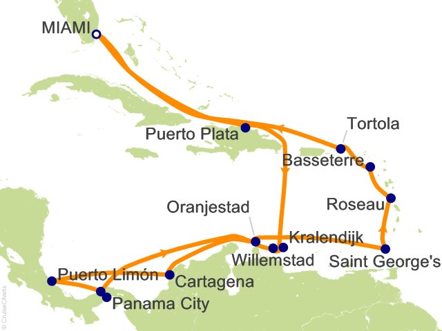 Carte de l’itinéraire Sonata, Miami → Miami