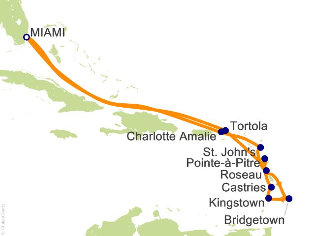 Carte de l’itinéraire Sonata, Miami → Miami