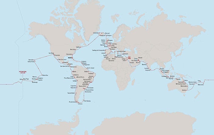 Carte de l’itinéraire Vista, Aller-retour au départ de Miami